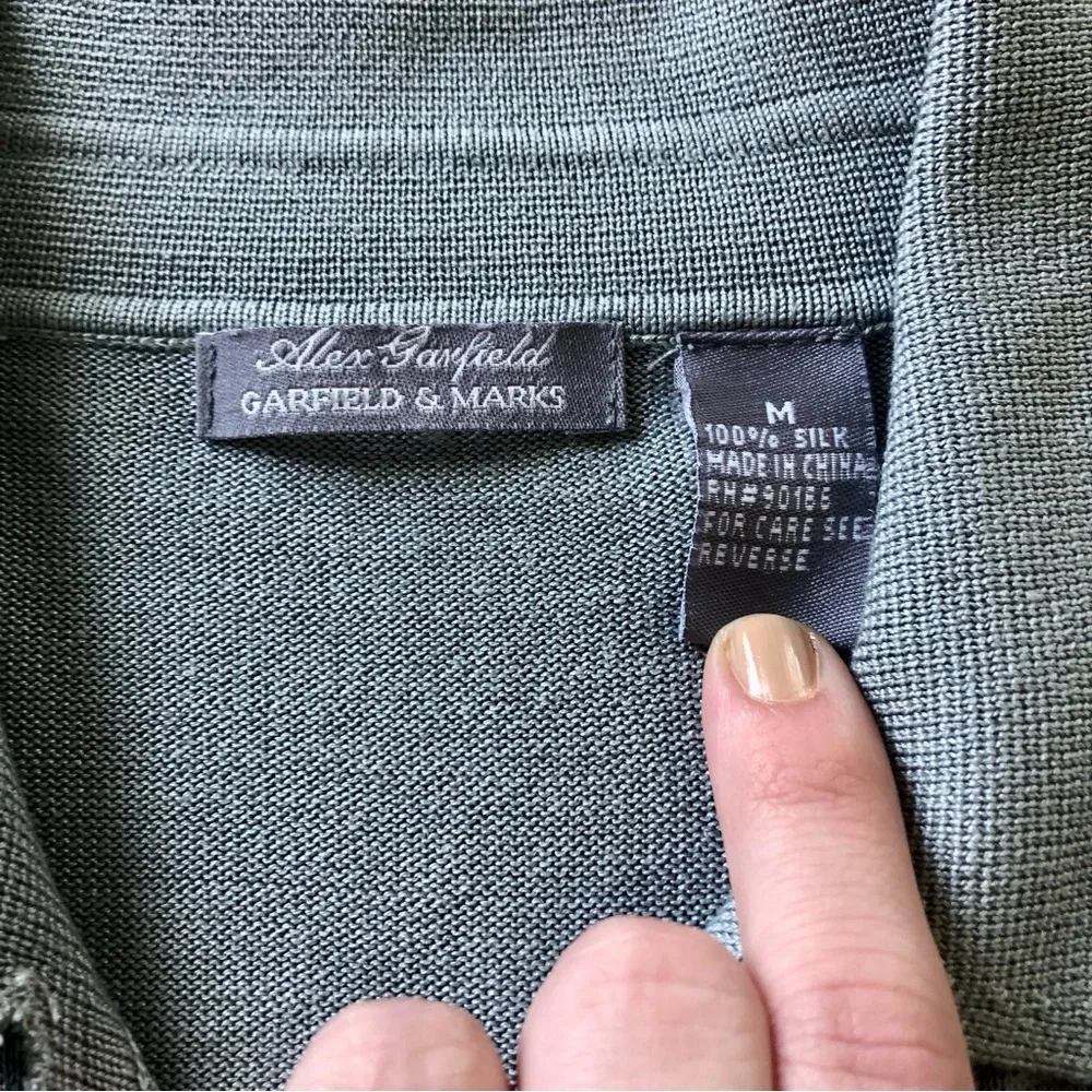 ❤️ LAST DAY Vintage 1990s Garfield & Marks Silk L/S Button Front Cardigan - Picture 9 of 16